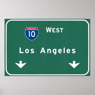 Poster Autoroute Interstate de Los Angeles