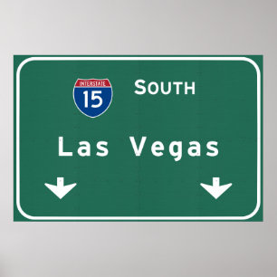 Poster Autoroute Interstate Highway Las Vegas Nevada nv :