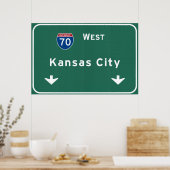Poster Autoroute Interstate Kansas City KC Missouri (Cuisine)