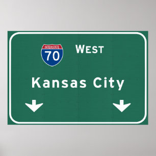 Poster Autoroute Interstate Kansas City KC Missouri