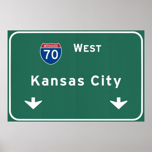 Poster Autoroute Interstate Kansas City KC Missouri (Devant)