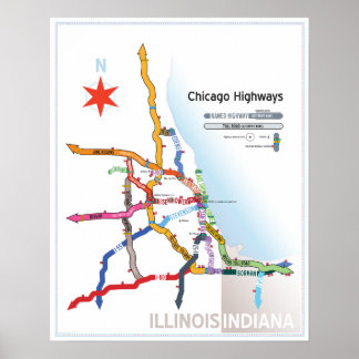 Poster Autoroutes de Chicago