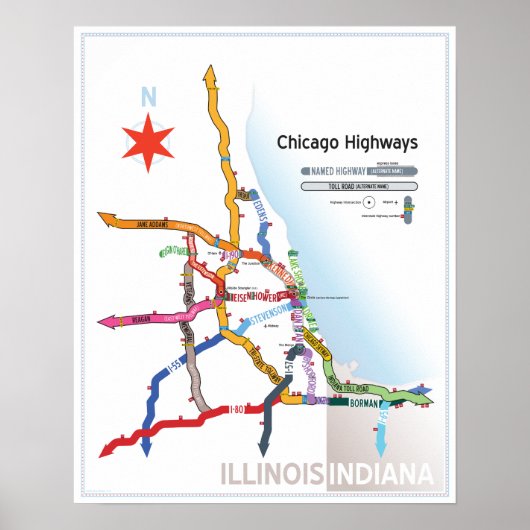 Poster Autoroutes de Chicago (Devant)