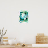 Poster autour du monde : globe burst (Cuisine)