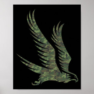 Poster Autour militaire imprimé camouflage Raptor Oiseau