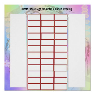 Poster Autre design signature invité pour Mariage