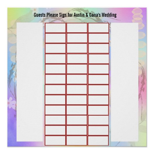 Poster Autre design signature invité pour Mariage (Devant)
