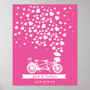 Poster Autre mariage livre d'invités tandem couleur perso