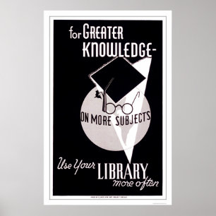 Poster Autres connaissances Bibliothèque 1940 WPA