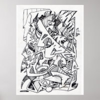 Autres plans de ici, dessin à encre