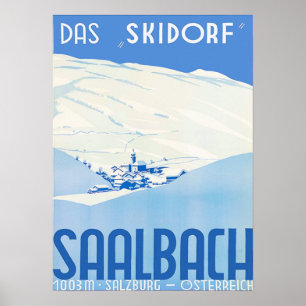 Poster " Autriche : 1960/aujourd'hui - Saalbach le Skidor