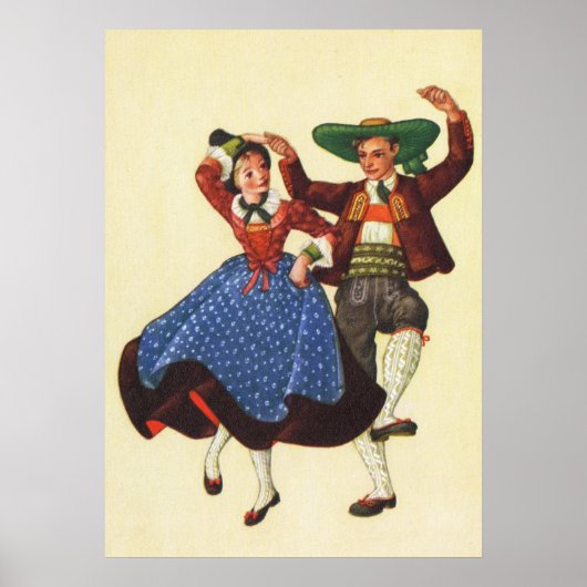 Poster Autriche, danse folklorique tyrolienne (Devant)