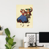 Poster Autriche, danse folklorique tyrolienne (Bureau à domicile)