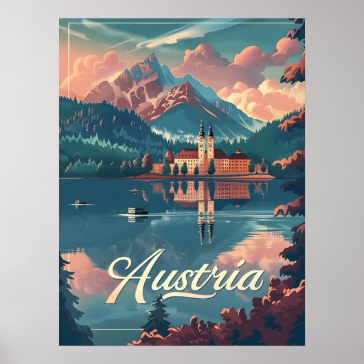 Poster Autriche Sérénité : Lakeside Mountain (Devant)