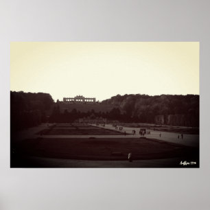 Poster Autriche vintage Vienne Jardins de Schonbrunn 1970