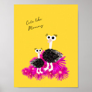 Poster Autruches mignonnes