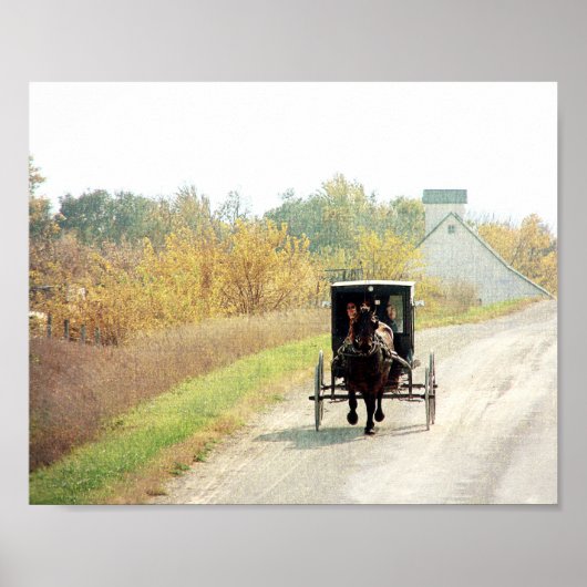 Poster Autumn Amish Horse and Buggy (Devant)