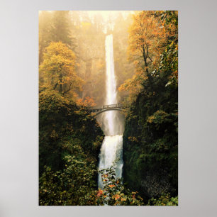 Poster Autumn at Multnomah Falls