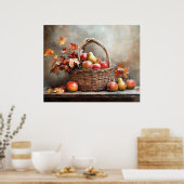 Poster Autumn Basket of Fruits (Cuisine)