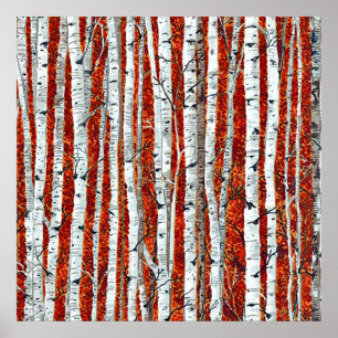POSTER AUTUMN BIRCH TREBIRCH