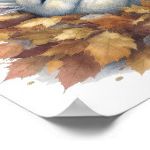 Poster Autumn Bunny in Leaves with Funny Lazy Quote (Coin)