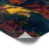 Poster Autumn Canyon Waterfall – Vibrant Fall Forest Land (Coin)