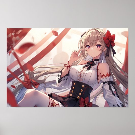 Poster Autumn Elegance in Red and Black (Devant)