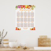 Poster Autumn Fall Harvest 15 Tables Seating Chart (Cuisine)