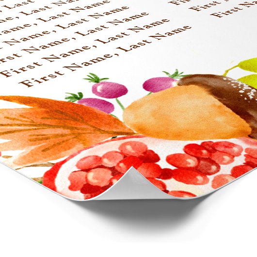 Poster Autumn Fall Harvest 15 Tables Seating Chart (Coin)