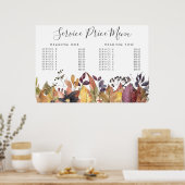 Poster Autumn Fall Service Price Menu Custom Printed (Cuisine)