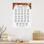 Poster Autumn Floral 24 Table Wedding Seating Chart (Cuisine)