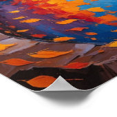 Poster Autumn Forest Path with Flowing Stream Landscape (Coin)