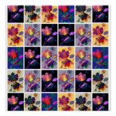 Poster Autumn Leaves Rustic Patchwork (Devant)