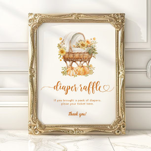 Poster Autumn Little Citrouille Vintage Déchets Raffle