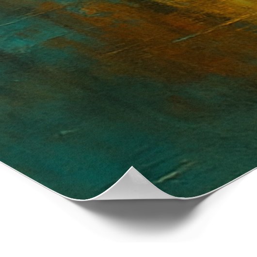 Poster Autumn Radiance Teal Reflections and Golden Light (Coin)