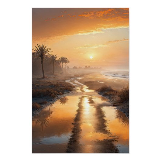 Poster Autumn Sunset in Nature (Devant)