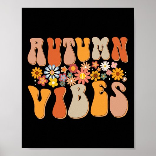 Poster Autumn Vibes Groovy Design Fall Lover Thanksgiving (Devant)