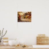 Poster Autumn Village Scene in Golden Light (Cuisine)