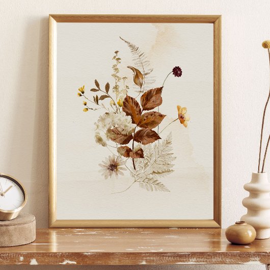 Poster Autumn Watercolor Floral