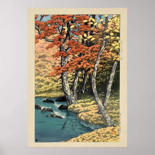 Poster Autumnin Oirase by Hasui (Devant)