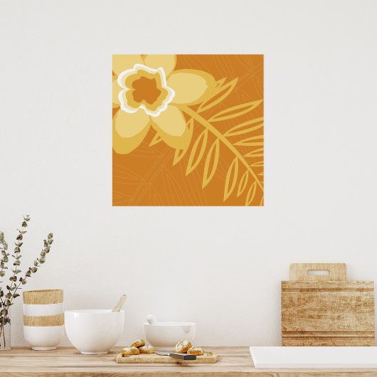 Poster aux fleurs orange (Cuisine)