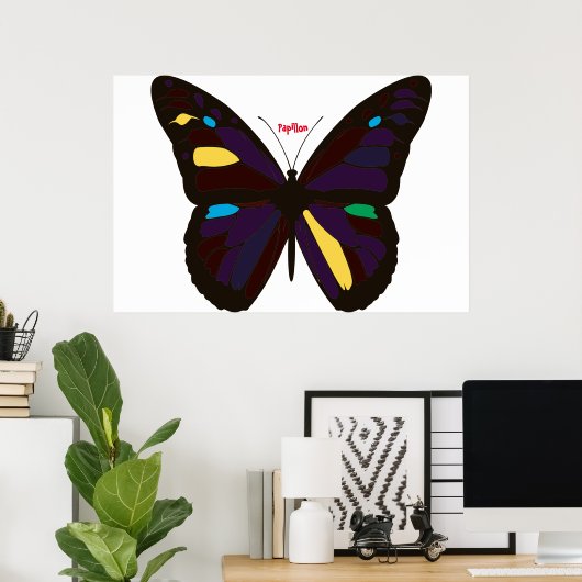 Poster aux papillons (Bureau à domicile)