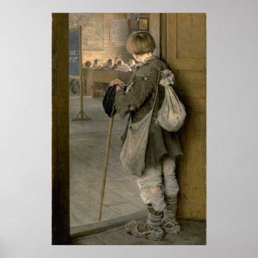 Poster Aux portes de l'école par Bogdanov-Belsky (Devant)