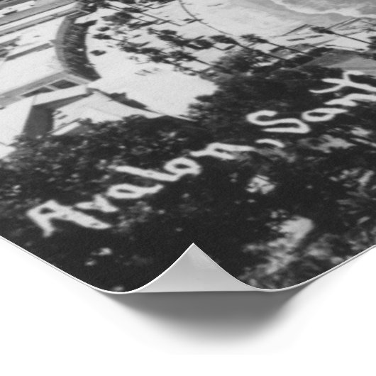 Poster Avalon, CA Père Noël Catalina Island Vue du port (Coin)