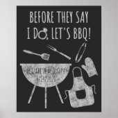 Poster Avant de faire BBQ Fête des mariées Fiançailles Bi (Devant)