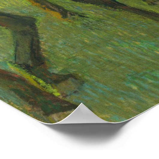 Poster Avant la course par Edgar Degas (Coin)