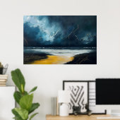Poster Avant la tempête – Paysage marin abstrait (Bureau à domicile)