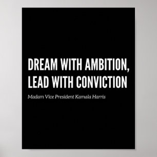 Poster Avec Ambition Kamala Harris 2024 Election Anti Tru