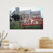 Poster Avec Basset Hound Visite De La Belle Église (Cuisine)