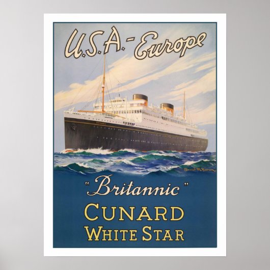 Poster avec bateau de croisière Poster publicitair (Devant)